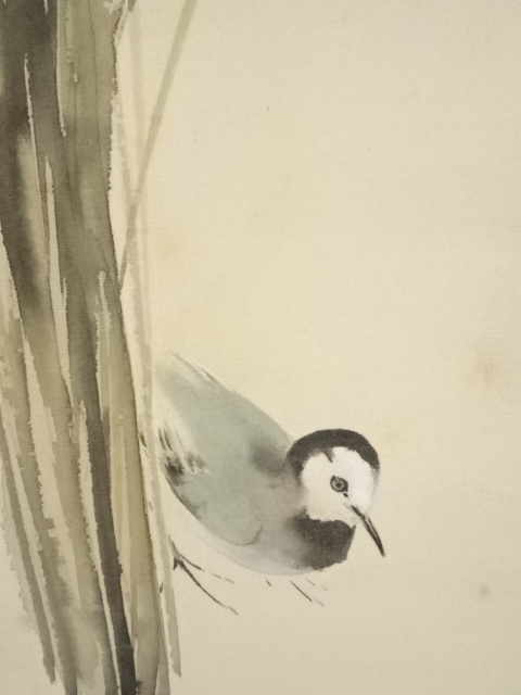 道具 ] - 道具 森村宜稲筆 豊穂鶺鴒 肉筆絹本掛軸（共箱・二重箱）□z